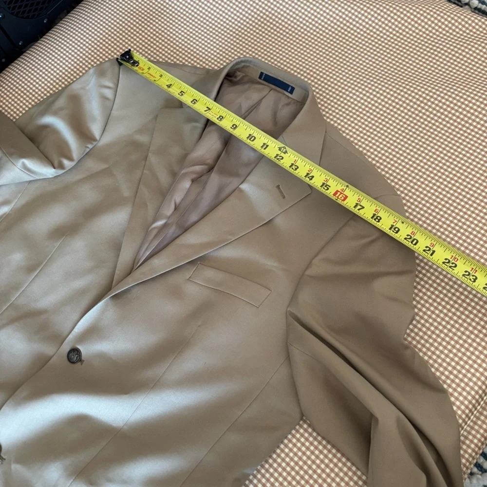 Paul Fredrick 43L British Tan Solid 2-Button‎ Sport Coat Wool Blazer Jacket. NWT